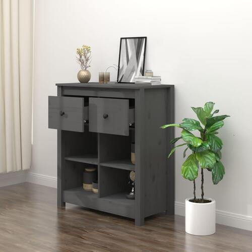 Skænk 70x35x80 cm massivt fyrretræ grå