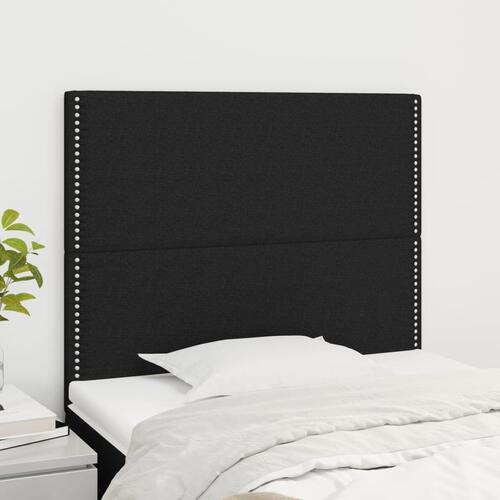 Sengegavle 2 stk. 100x5x78/88 cm stof sort