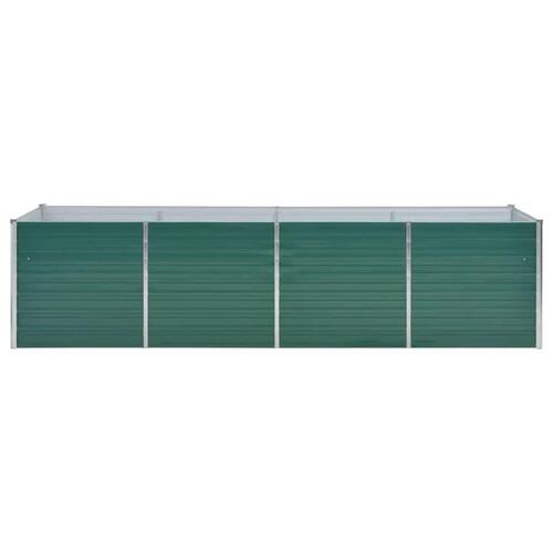 Forhøjet plantekasse 320x80x77 cm galvaniseret stål grøn
