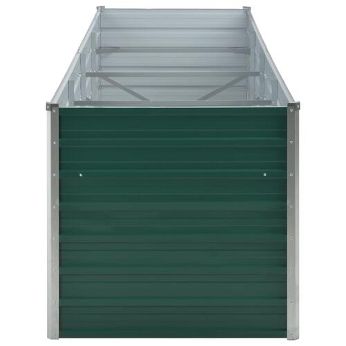 Forhøjet plantekasse 320x80x77 cm galvaniseret stål grøn