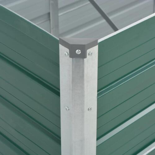 Forhøjet plantekasse 320x80x77 cm galvaniseret stål grøn