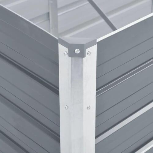 Forhøjet plantekasse 320x80x45 cm galvaniseret stål grå