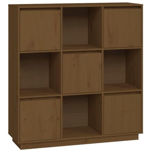 Højskab 110,5x35x117 cm massivt fyrretræ gyldenbrun