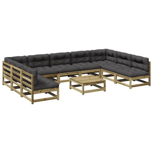 Sofasæt til haven 4 dele med hynder imprægneret fyrretræ