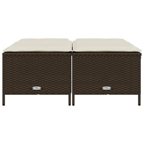 Haveskamler 4 stk. med hynder polyrattan brun