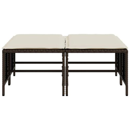 Haveskamler 4 stk. med hynder polyrattan brun