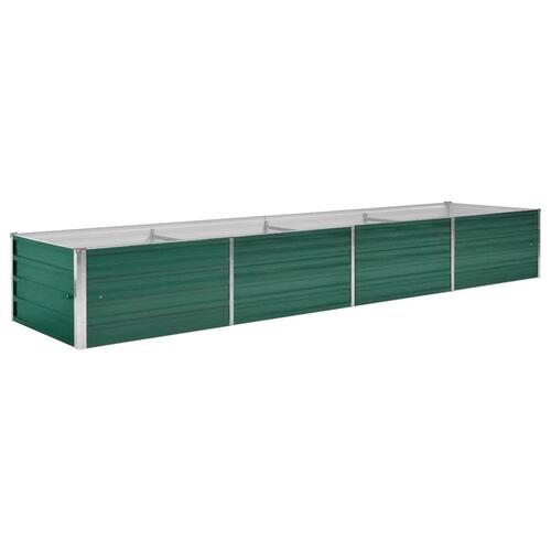 Forhøjet plantekasse 320x80x45 cm galvaniseret stål grøn