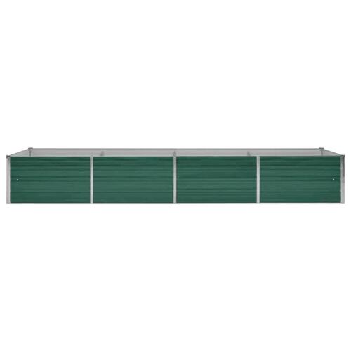 Forhøjet plantekasse 320x80x45 cm galvaniseret stål grøn