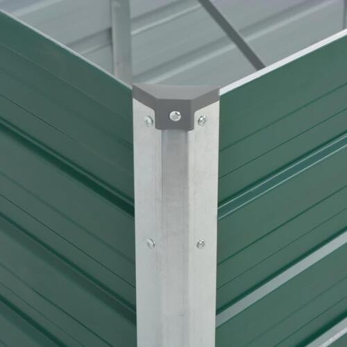 Forhøjet plantekasse 320x80x45 cm galvaniseret stål grøn