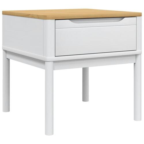 Lampebord FLORO 55x55x54 cm massivt fyrretræ hvid