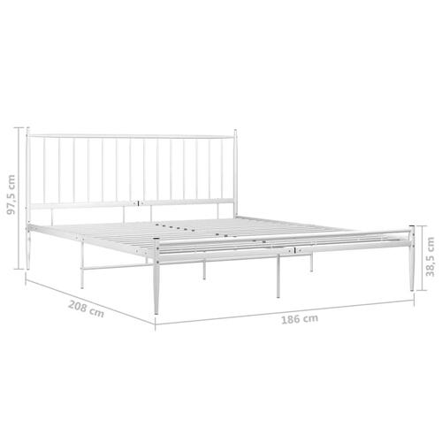 Sengestel 180x200 cm metal hvid