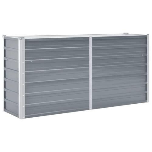 Højbed 160x40x77 cm galvaniseret stål grå