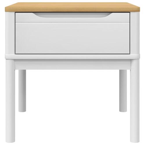 Lampebord FLORO 55x55x54 cm massivt fyrretræ hvid
