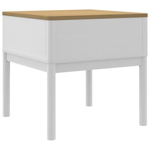 Lampebord FLORO 55x55x54 cm massivt fyrretræ hvid