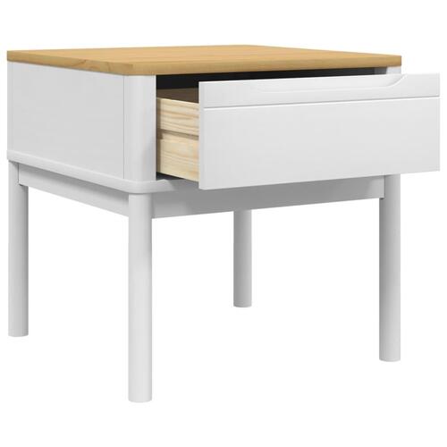 Lampebord FLORO 55x55x54 cm massivt fyrretræ hvid