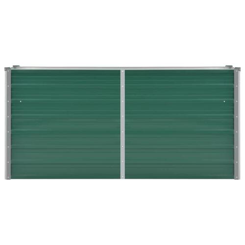 Forhøjet plantekasse 160x40x77 cm galvaniseret stål grøn