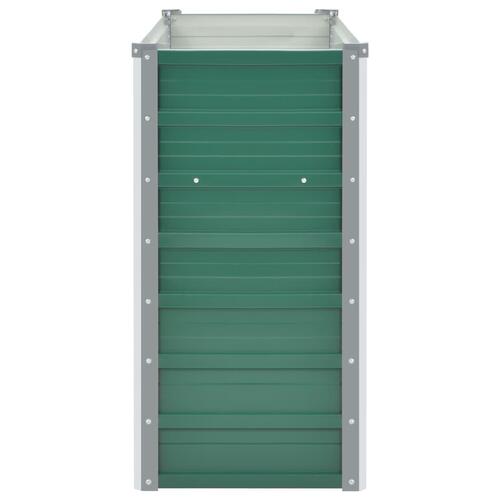 Forhøjet plantekasse 160x40x77 cm galvaniseret stål grøn