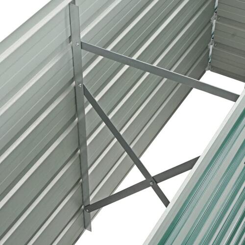 Forhøjet plantekasse 160x40x77 cm galvaniseret stål grøn