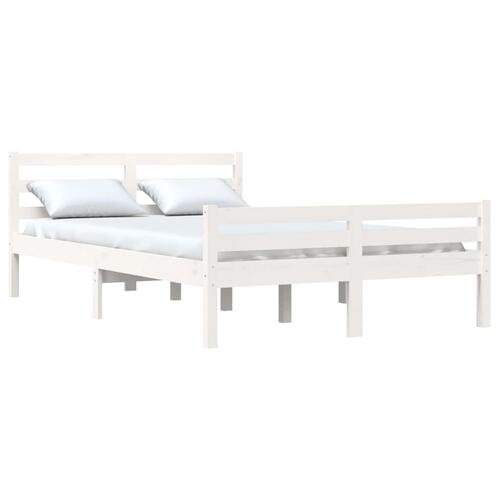 Sengeramme 150x200 cm King Size massivt fyrretræ hvid