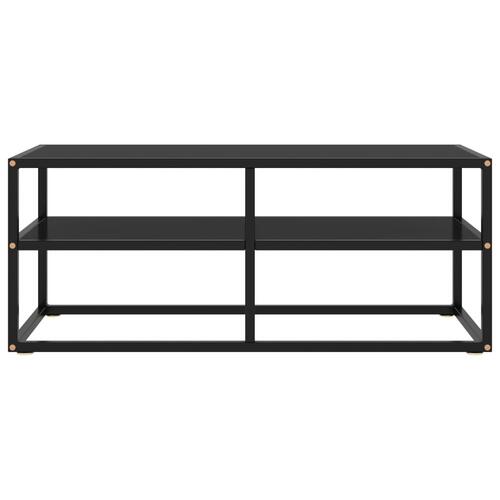 Tv-bord 100x40x40 cm glas sort