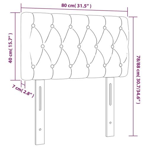 Sengegavl 80x7x78/88 cm fløjl sort