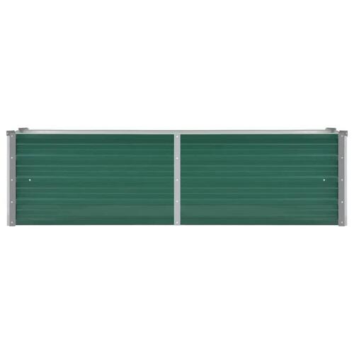 Forhøjet plantekasse 160x40x45 cm galvaniseret stål grøn