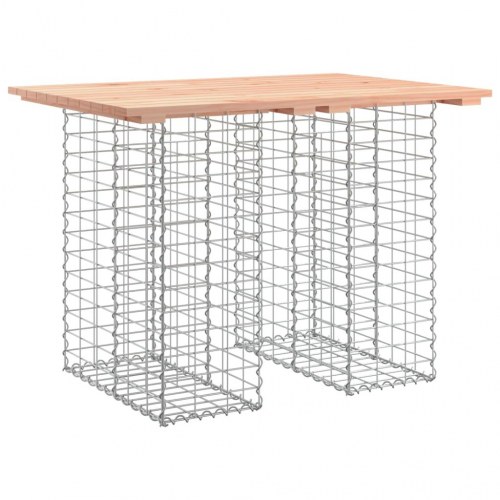 Havebord i gabiondesign 100 × 70 × 72 cm - massivt Douglas-træ