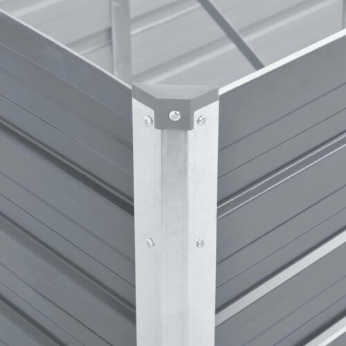 Forhøjet plantekasse 100x40x77 cm galvaniseret stål grå