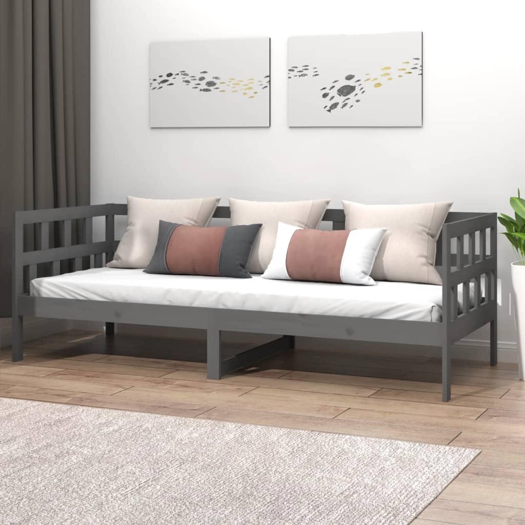 Daybed 80x200 cm massivt fyrretræ grå