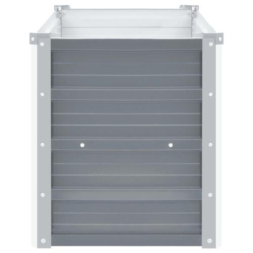 Forhøjet plantekasse 100x40x45 cm galvaniseret stål grå