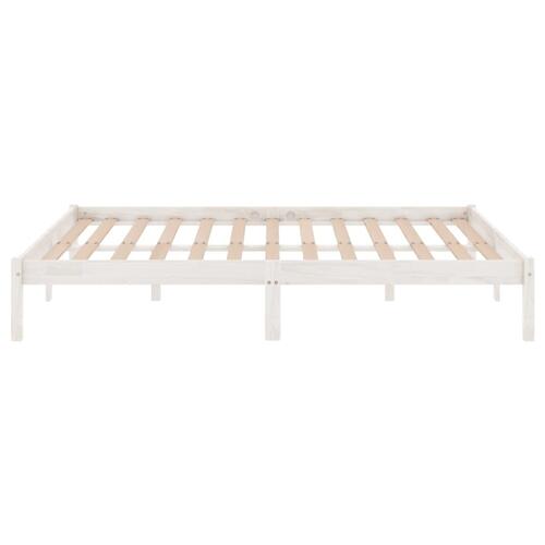 Sengestel 140x200 cm massivt fyrretræ hvid