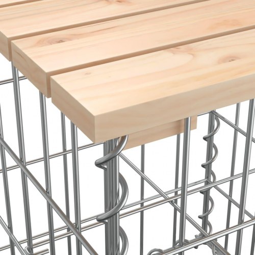 Havebord i gabiondesign 100 × 70 × 72 cm - massivt fyrretræ