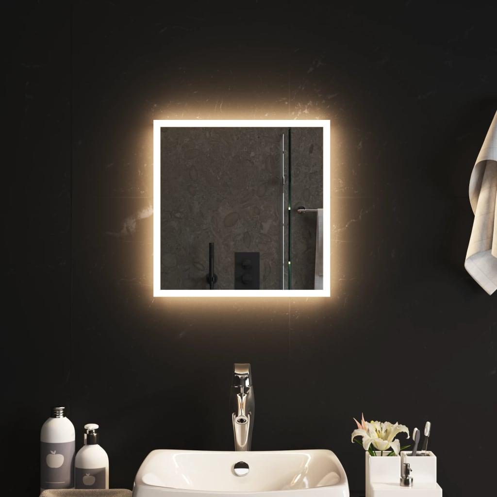 Badeværelsesspejl med LED-lys 40x40 cm
