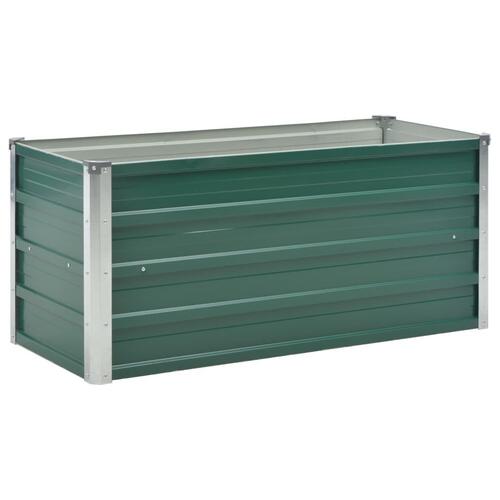 Forhøjet plantekasse 100x40x45 cm galvaniseret stål grøn