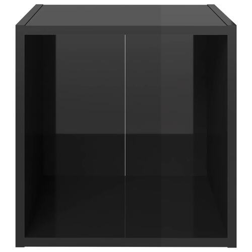 Tv-borde 4 stk. 37x35x37 cm konstrueret træ sort højglans