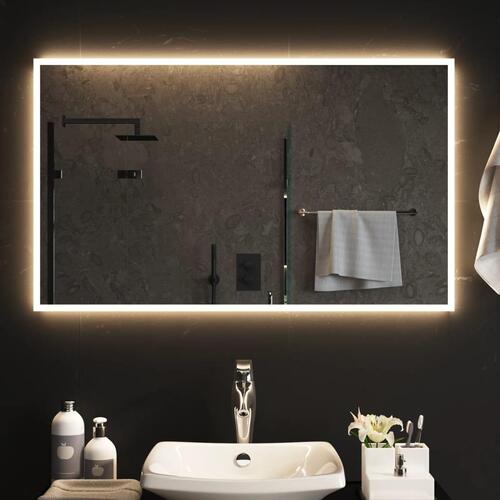 Badeværelsesspejl med LED-lys 100x60 cm