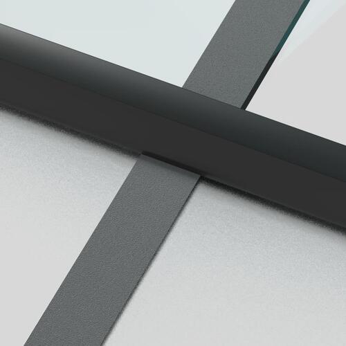 Dør 93x201,5 cm hærdet glas og aluminium sort