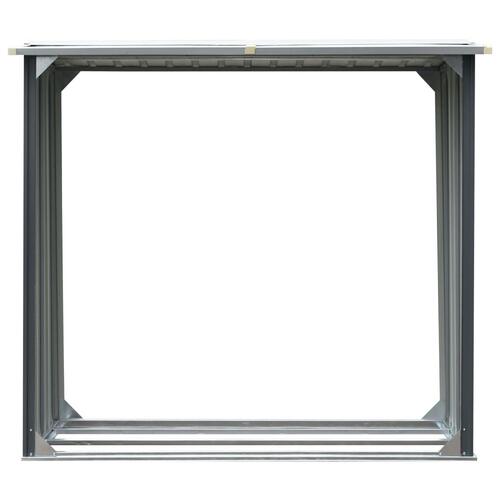Brændeskur til haven galvaniseret stål 172 x 91 x 154 cm grå