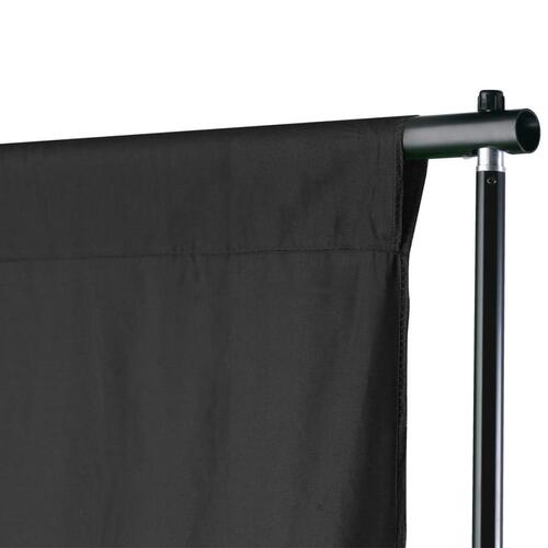 Stativsystem til fotobaggrund 500 x 300 cm sort