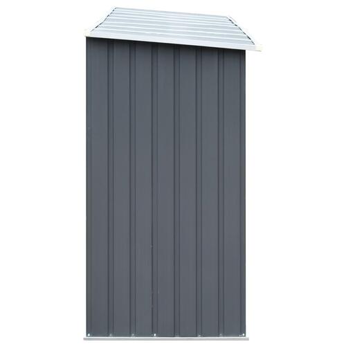 Brændeskur til haven galvaniseret stål 330x84x152 cm grå