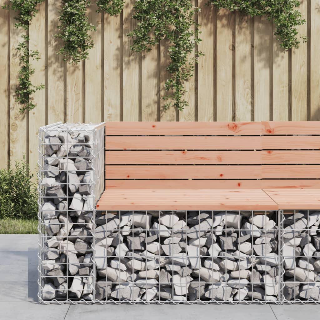 Havebænk med gabiondesign 92×71×65,5 cm - massivt douglasgran