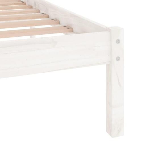 Sengeramme 150x200 cm King Size massivt fyrretræ hvid