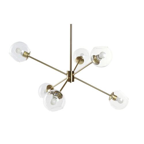 Loftslampe 90 x 75 x 60 cm Krystal Gylden Metal Gennemsigtig 50 W