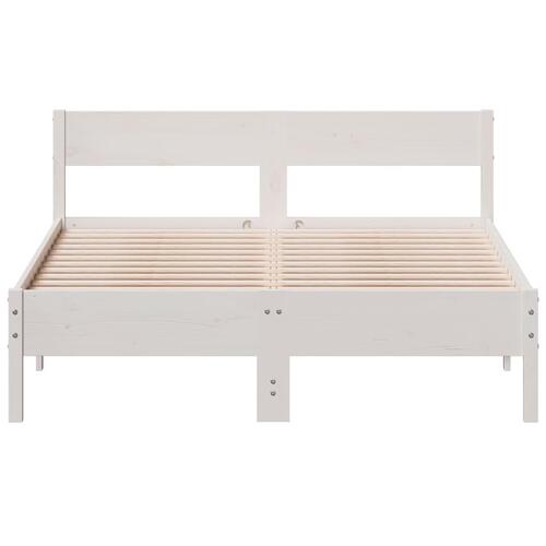 Sengeramme uden madras 120x200 cm massivt fyrretræ hvid