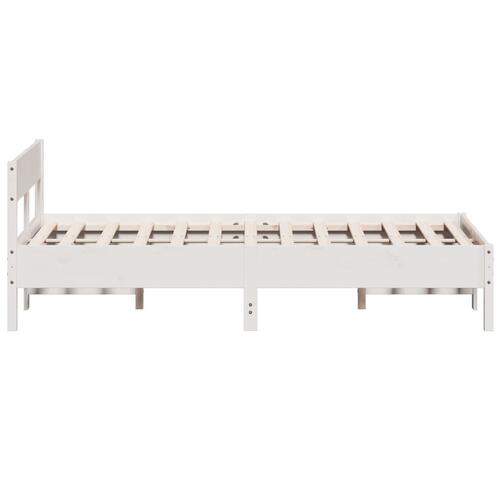 Sengeramme uden madras 120x200 cm massivt fyrretræ hvid