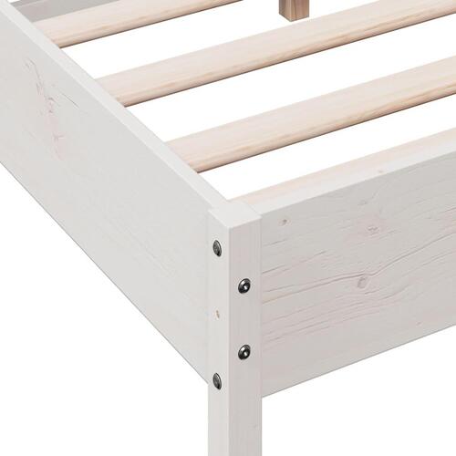 Sengeramme uden madras 120x200 cm massivt fyrretræ hvid