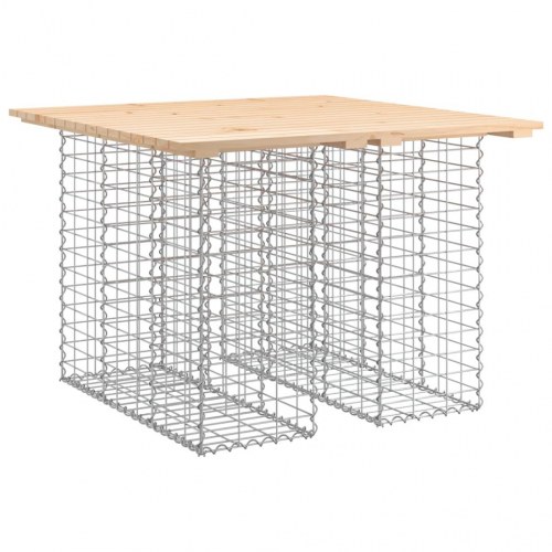 Havebord i gabiondesign 100 × 102 × 72 cm - massivt fyrretræ