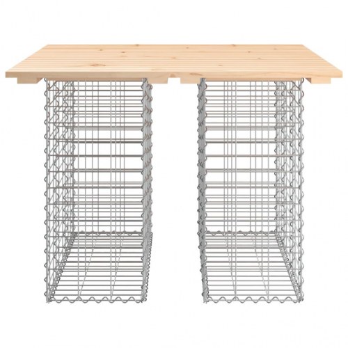 Havebord i gabiondesign 100 × 102 × 72 cm - massivt fyrretræ