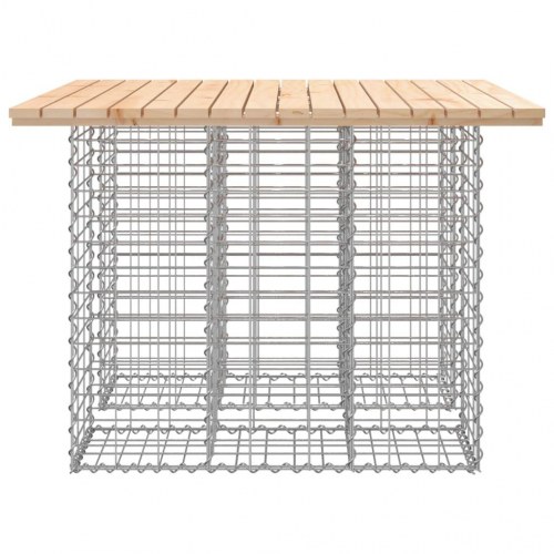 Havebord i gabiondesign 100 × 102 × 72 cm - massivt fyrretræ