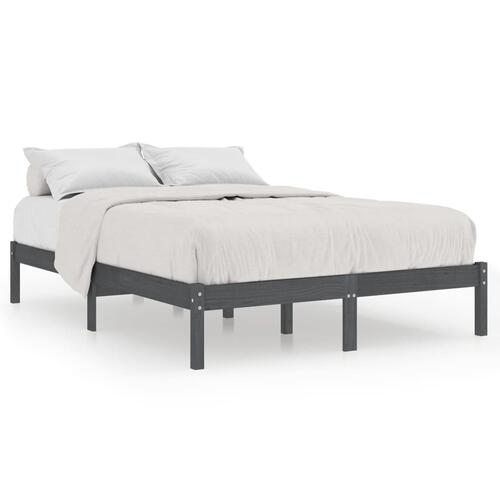 Sengeramme 150x200 cm King Size massivt fyrretræ grå
